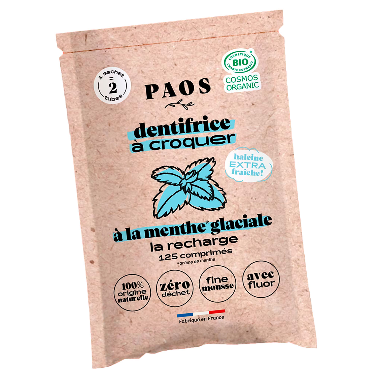 öko-Zahnpasta-Tabletten PAOS Ice Mint Ps. 125 Stk.