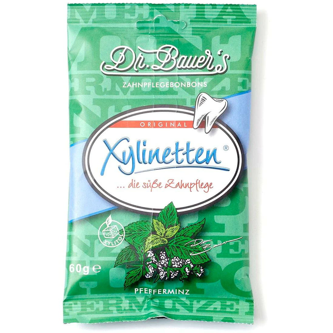 Xylitol Pastiller Dr. Bauer ́s Xylinetten 60g PEPPERMINT