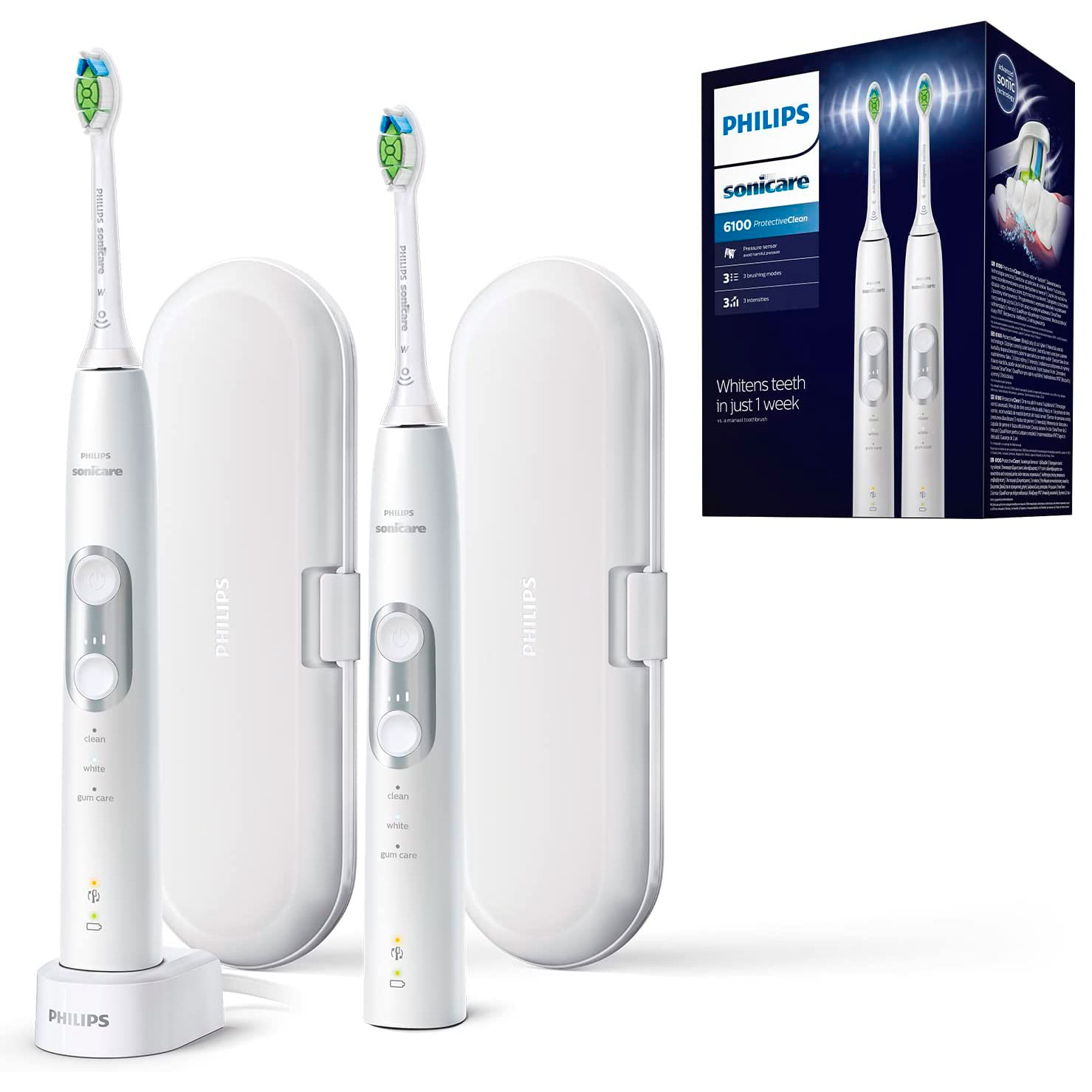 Philips Sonicare DUO 2 stk. El-tandbørster ProtectiveClean 6100