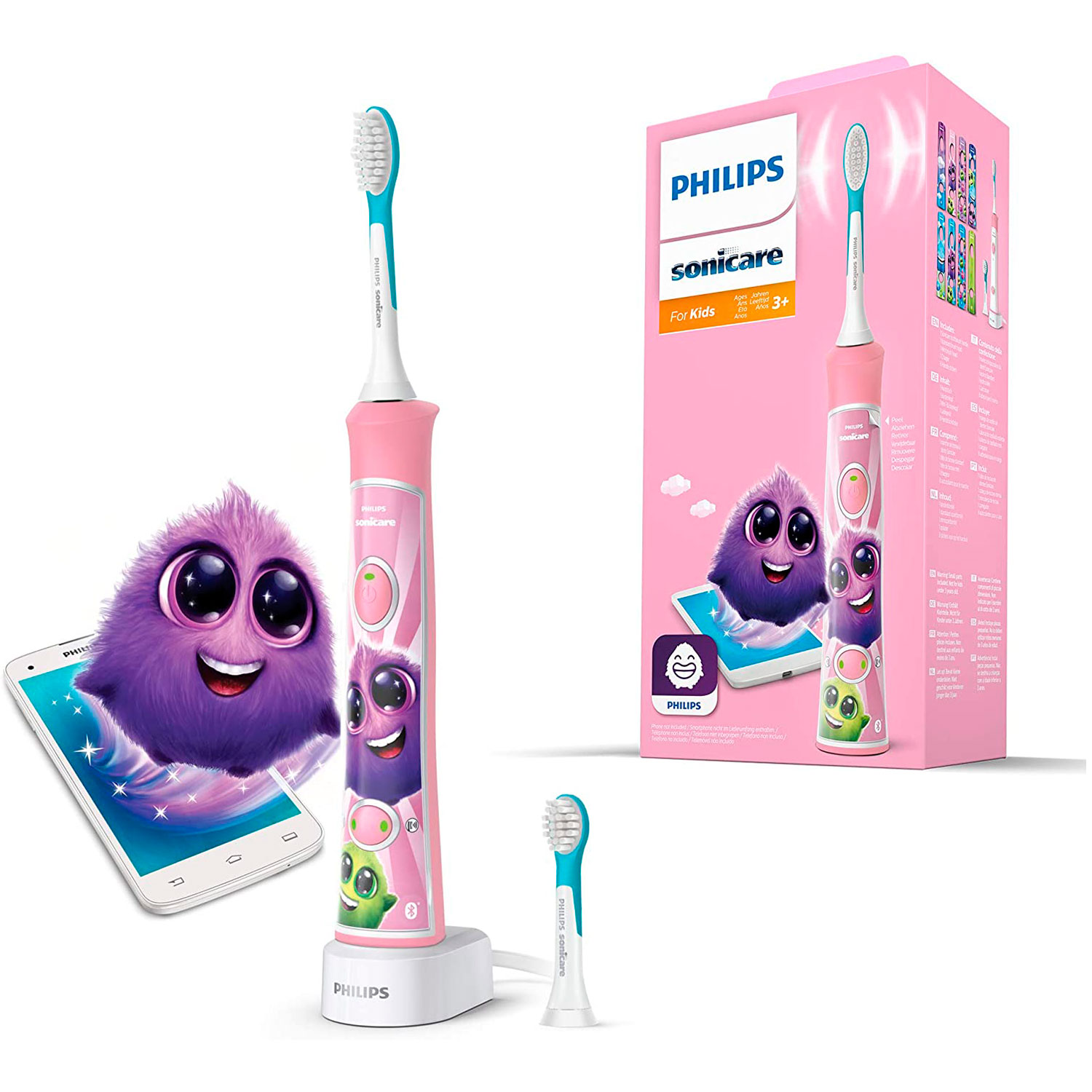 Philips Sonicare Kids Elektrische Zahnbürste für Kinder ROSA