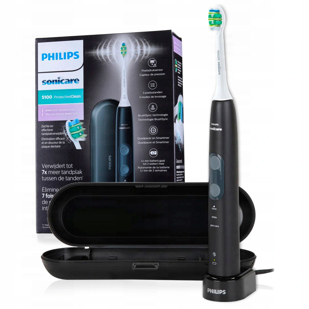 Philips Sonicare BLACK 5100 ProtectiveClean El-Tandbørste + Rejse-etui