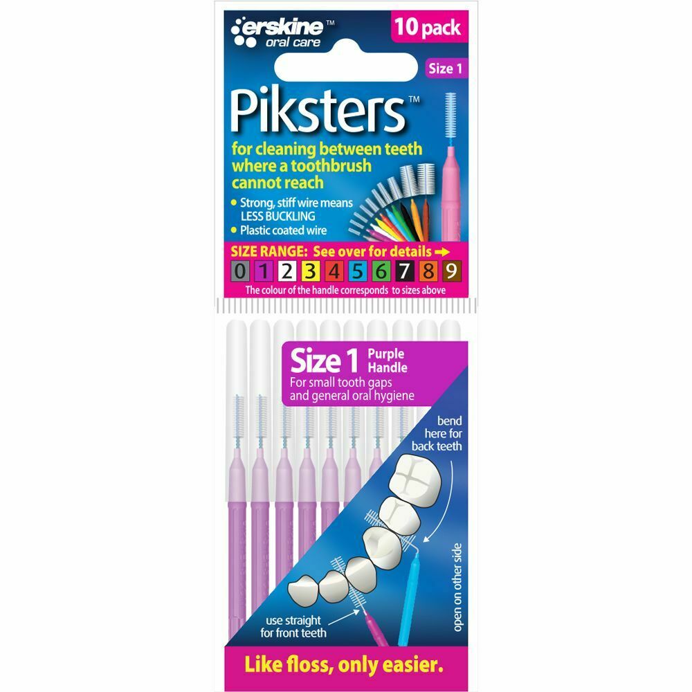 Piksters Mellemrumsbørster 10 stk. 0.40 mm. ISO 1 LILLA - Piksters Mellemrums-børster