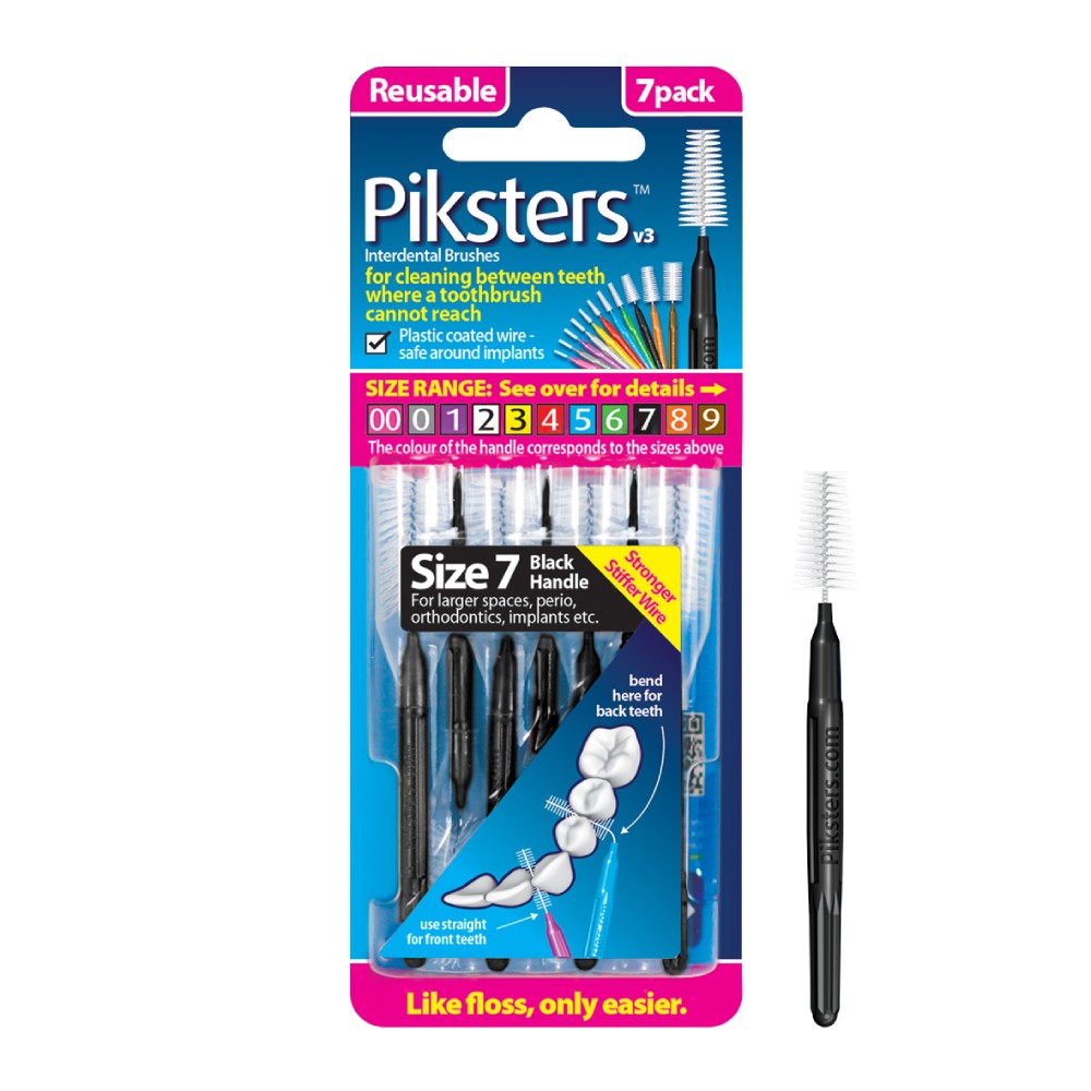 Piksters Spaltbürsten 7 stk. 0.9 mm ISO 7 SCHWARZ