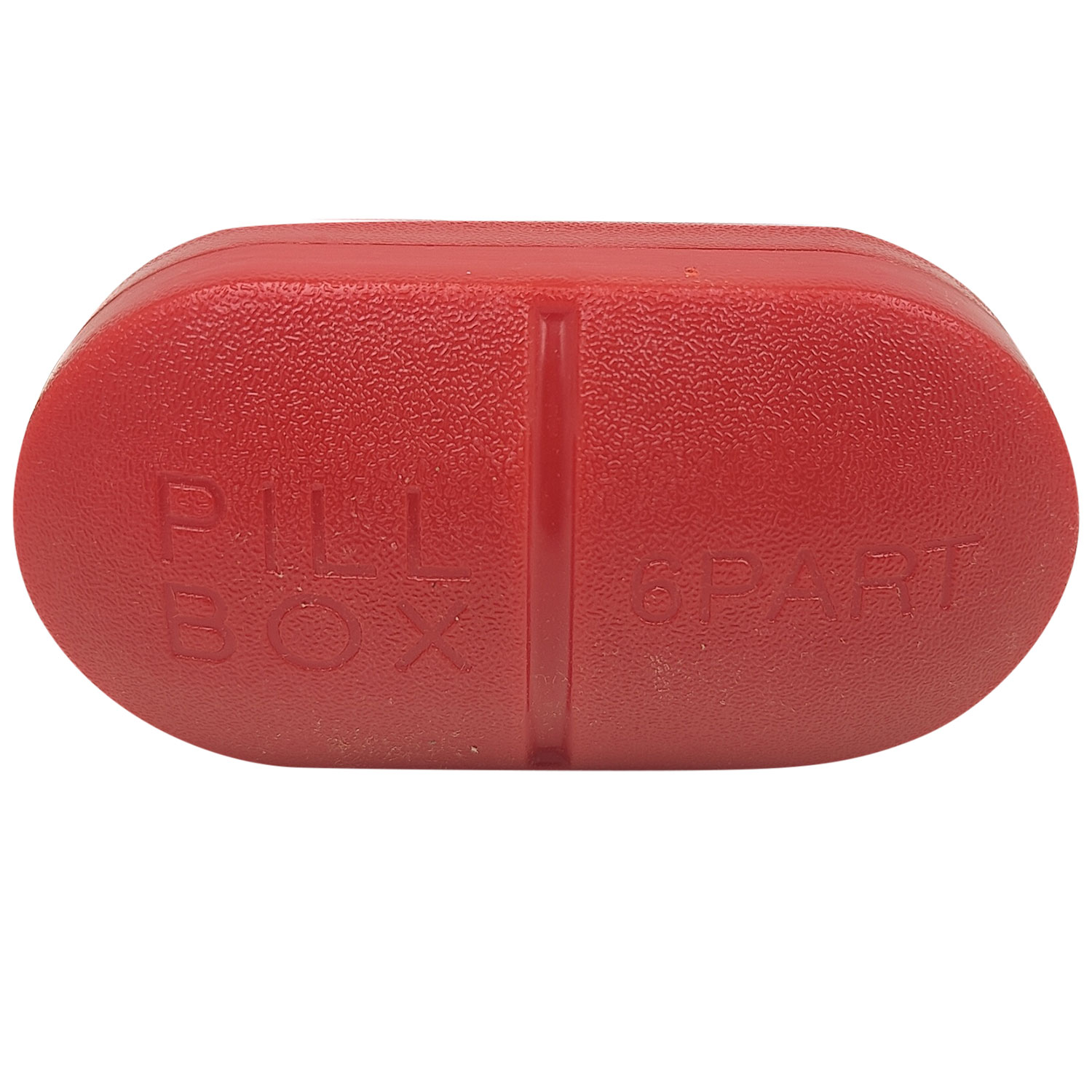 Pillendose Stabile Pillendose mit 6 Fächern ROT