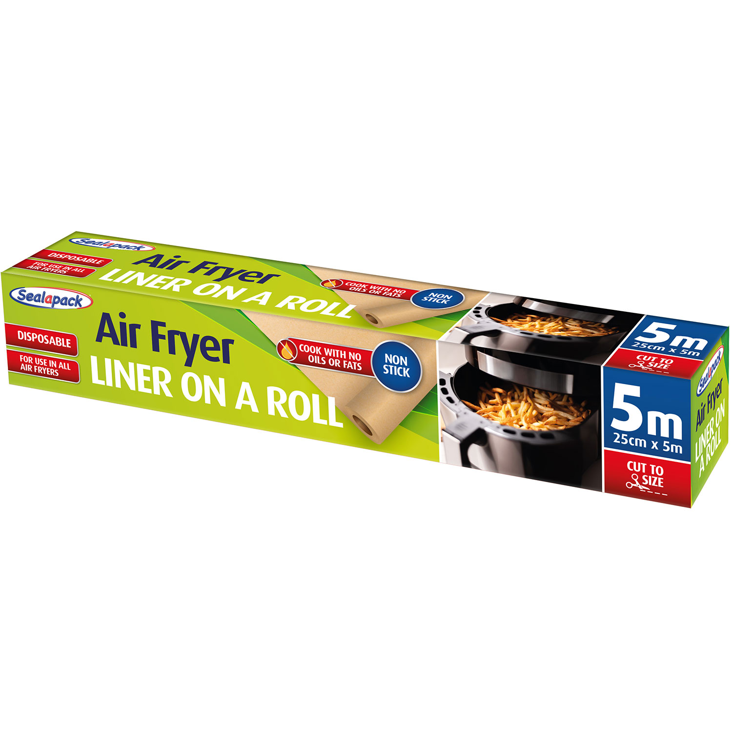 Backpapier für Airfryer SEALAPACK Disposable Liner Roll 5m x 25cm