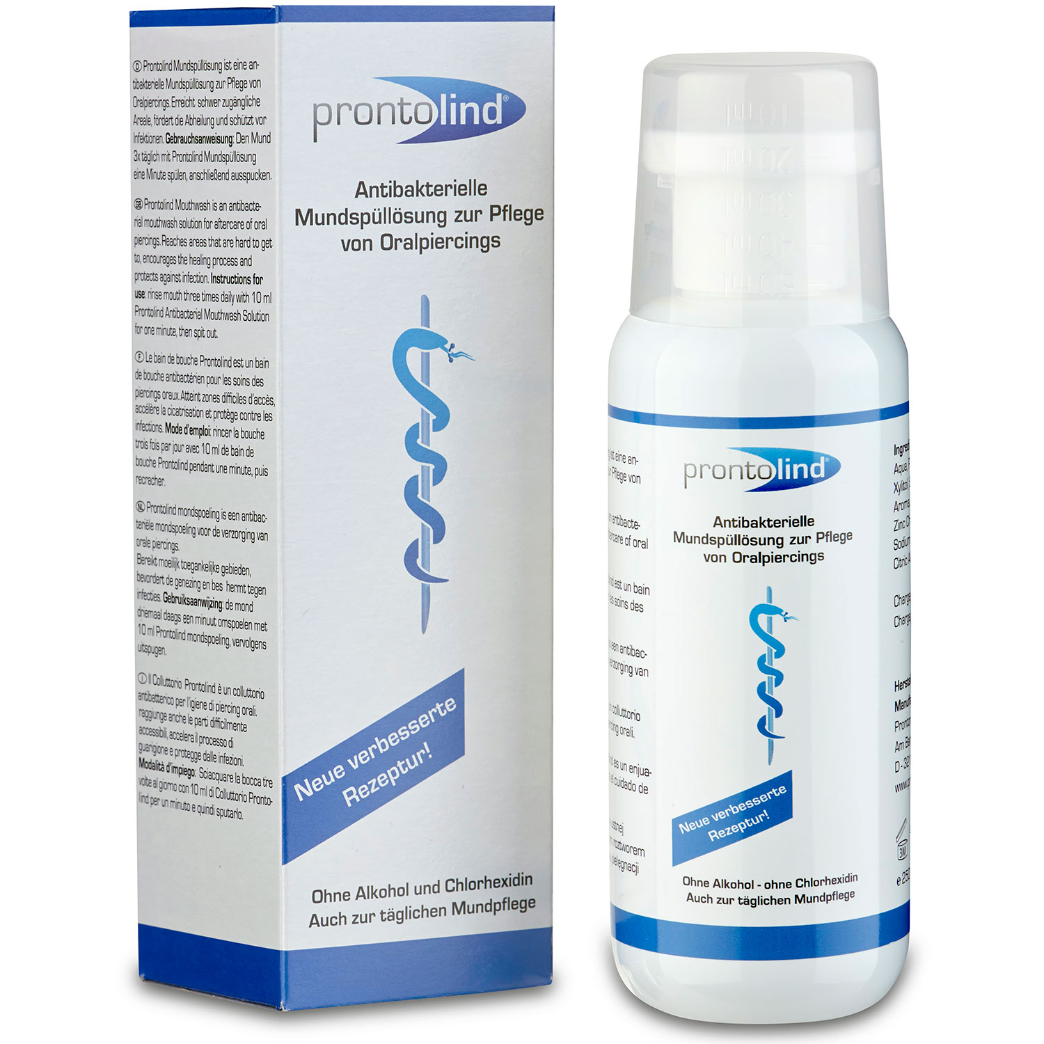 PRONTOLIND Xylitol Mundskyl Antibakterielle Pflege für oral piercing & gesunde Mundhygiene (250 ml)