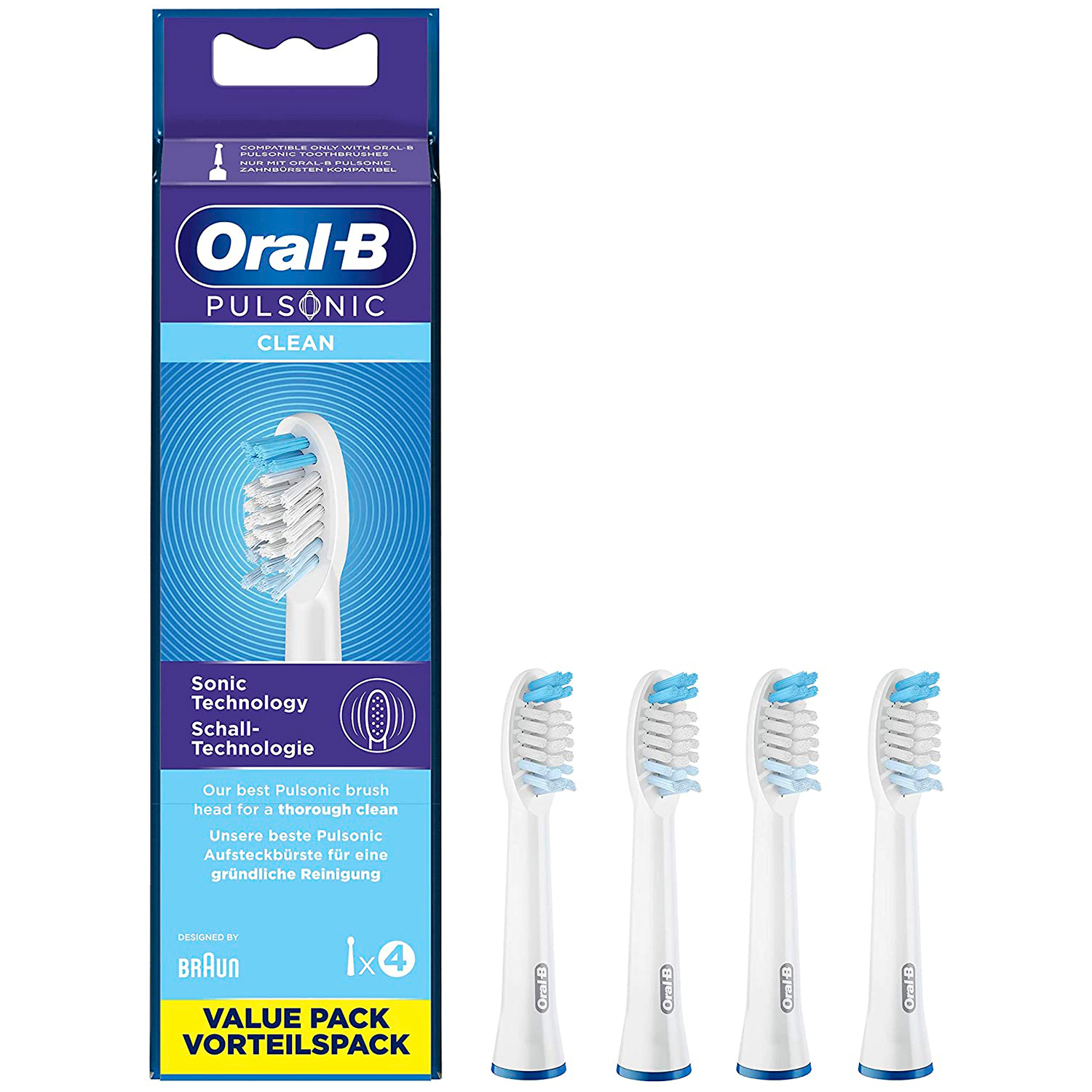 Oral-B Pulsonic Clean Tandbørstehoveder 4 stk