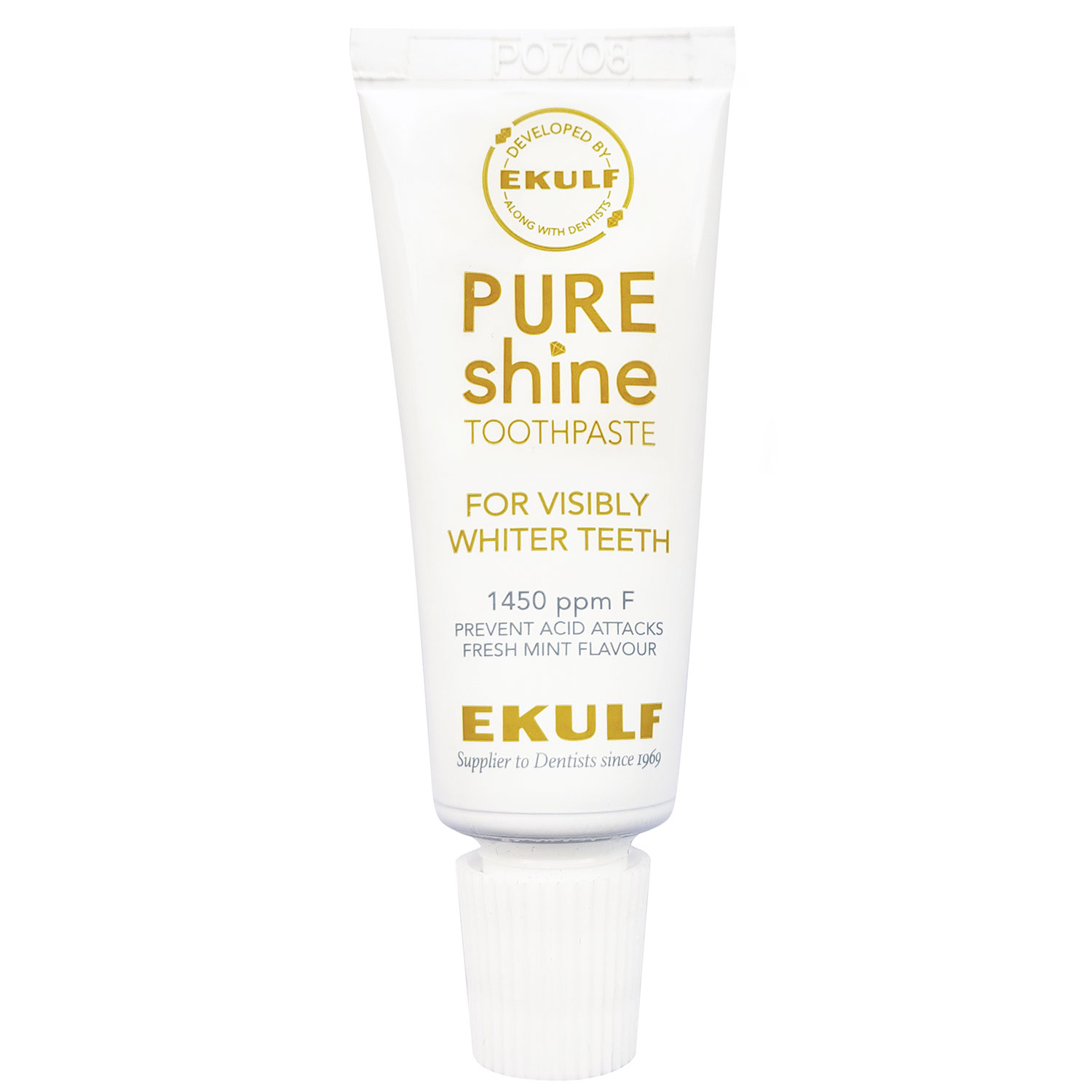 Ekulf PURE Shine Whitening Tandpasta Rejsestørrelse - 12 ml.