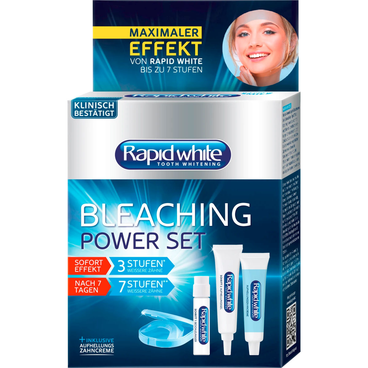 Zahnaufhellungsset Rapid White Bleaching Power Set Sofortige Whitening
