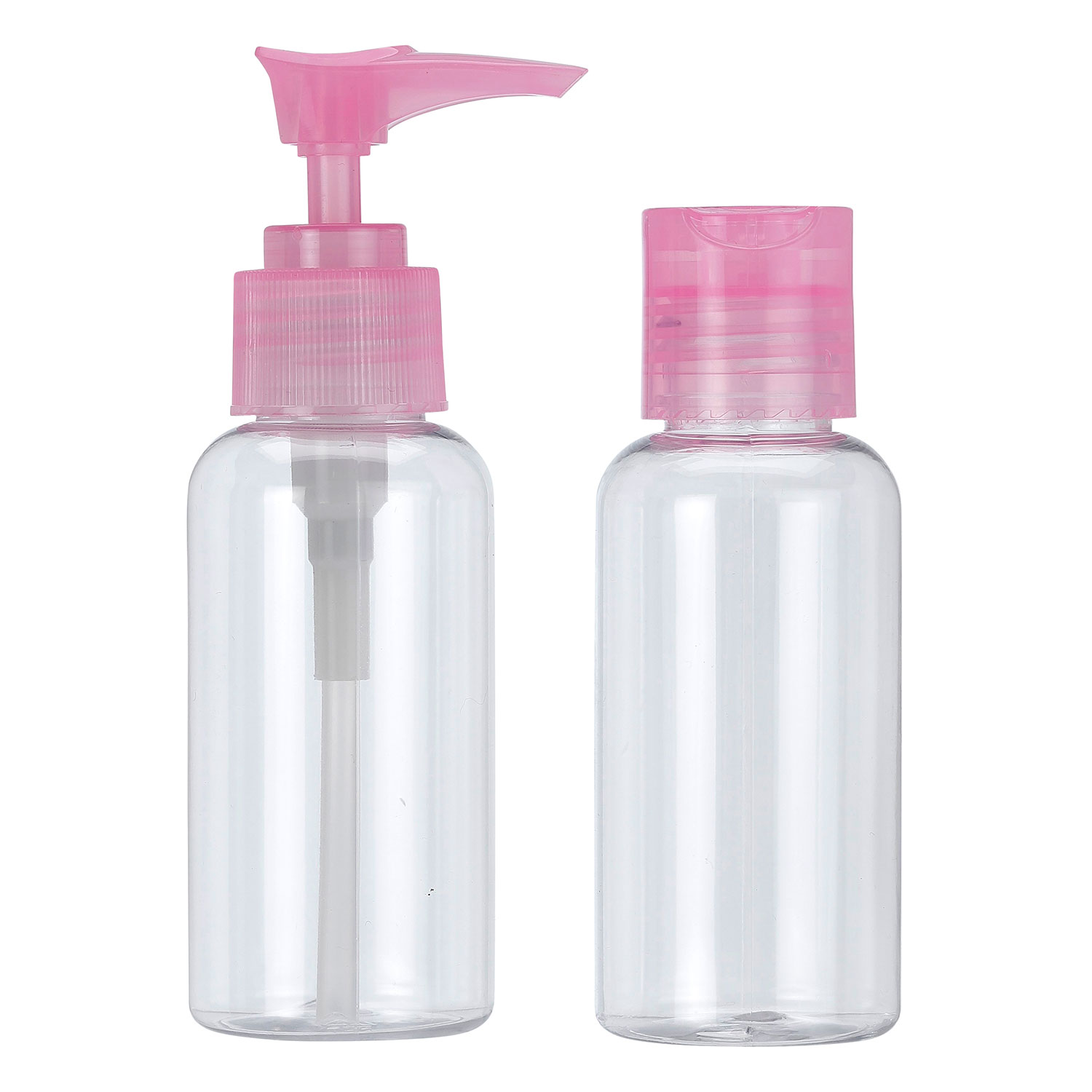 2 stk. Rejseflasker Med Spray Transparente PINK