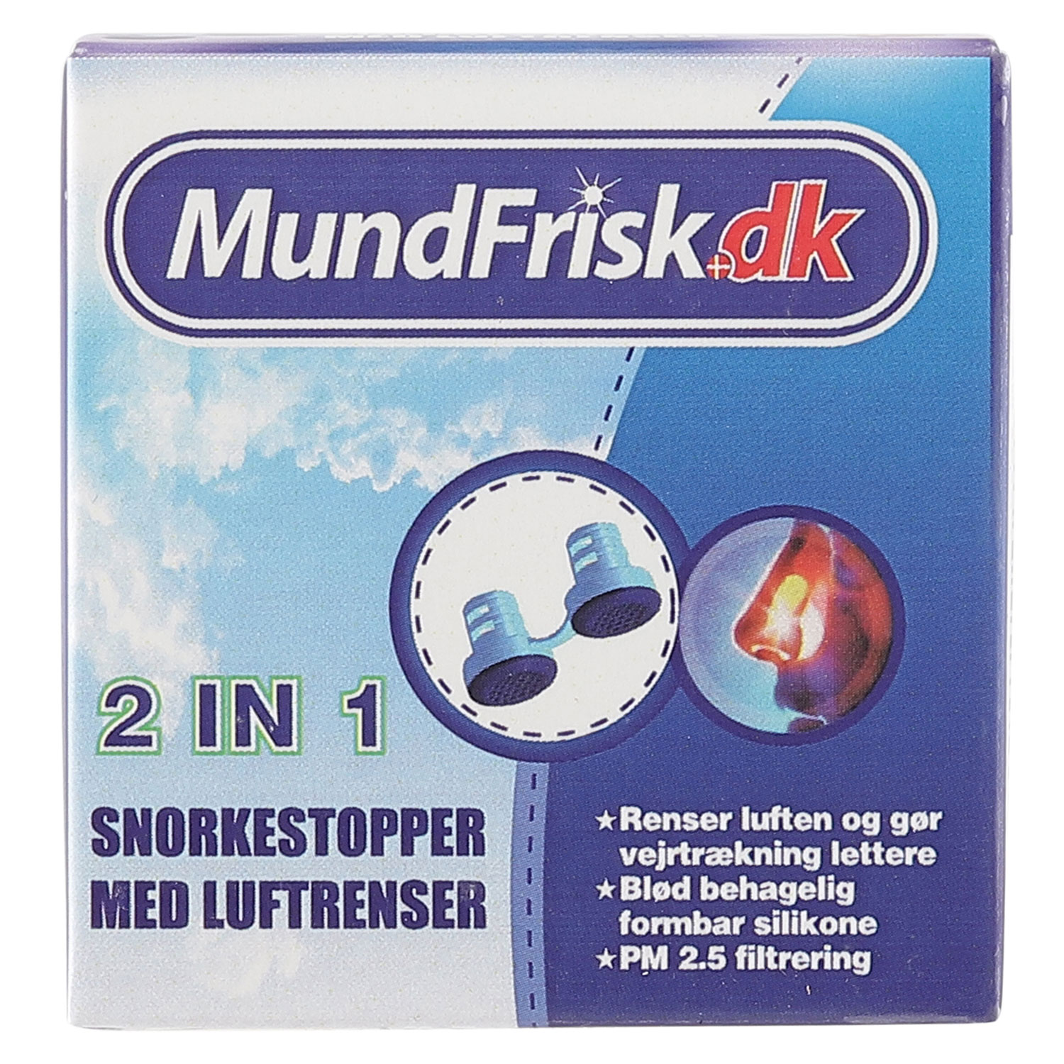 2 stk. Snorkestoppere med luftrenser Stop Snorken Anti-Snore Nose Purifier