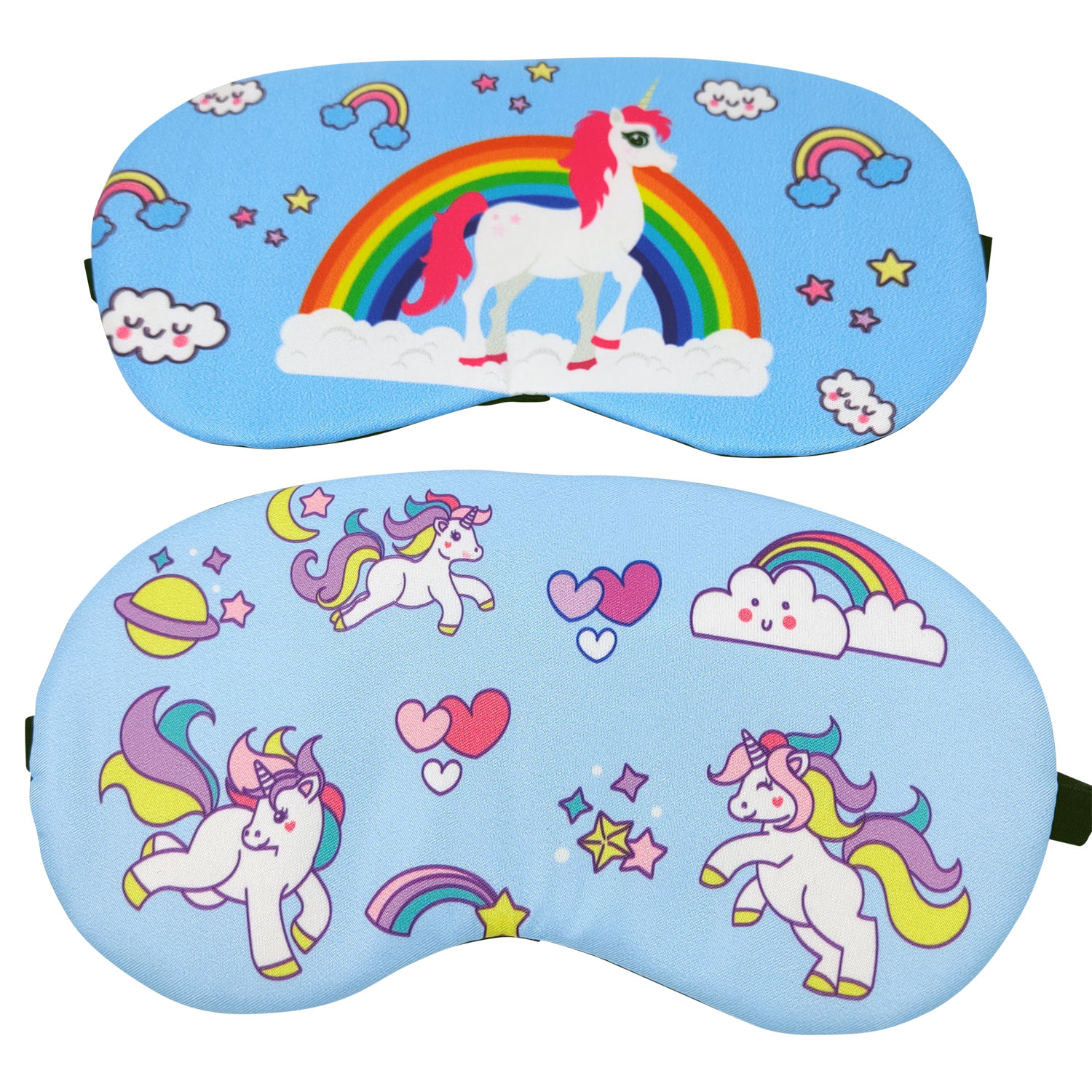Einhorn-Schlafmaske mit Einhorn-Motiven BLAU