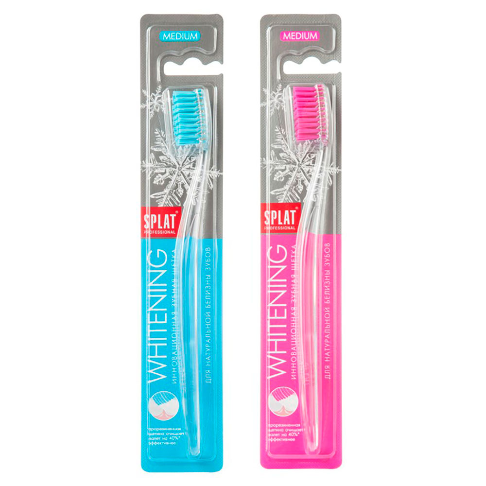 Splat Professional Whitening Medium Zahnbürste mit transparentem Griff
