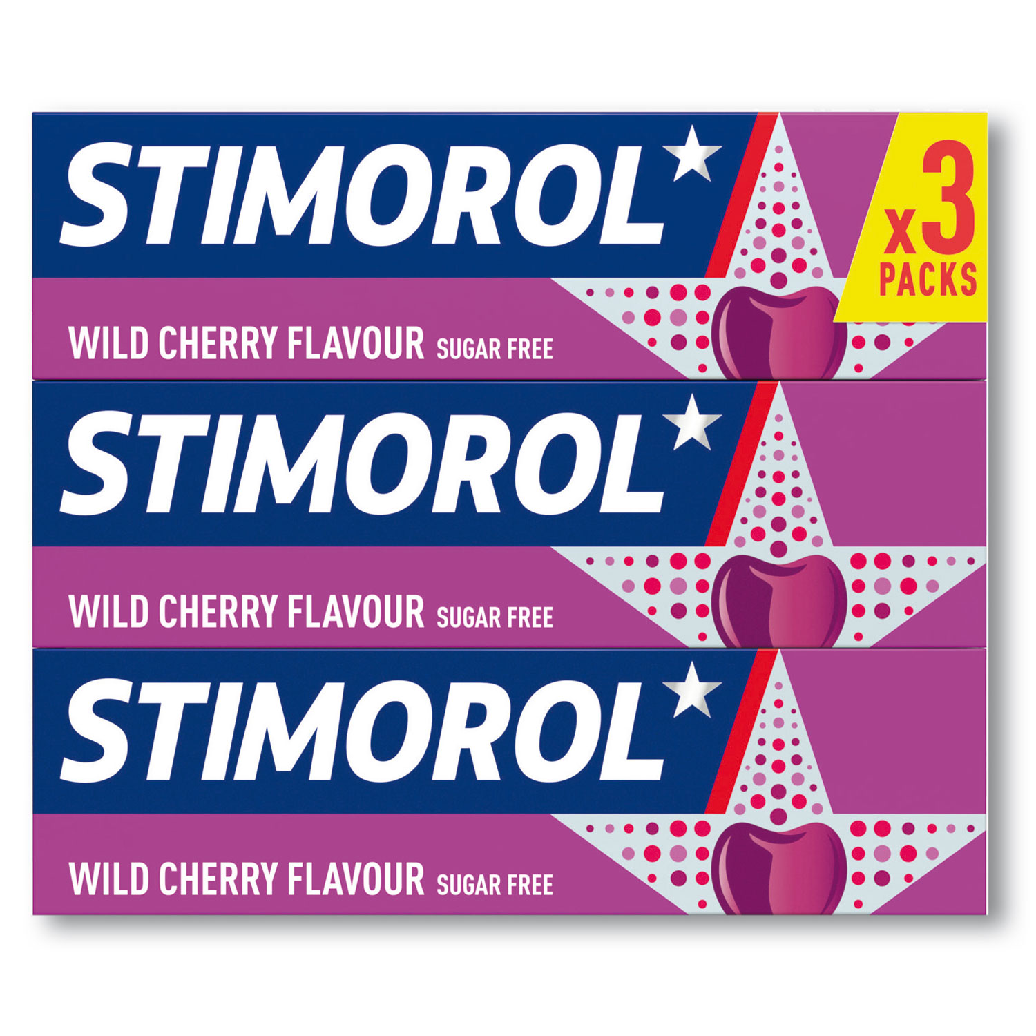 Stimorol Wild Cherry Kaugummi - 3er-Pack.