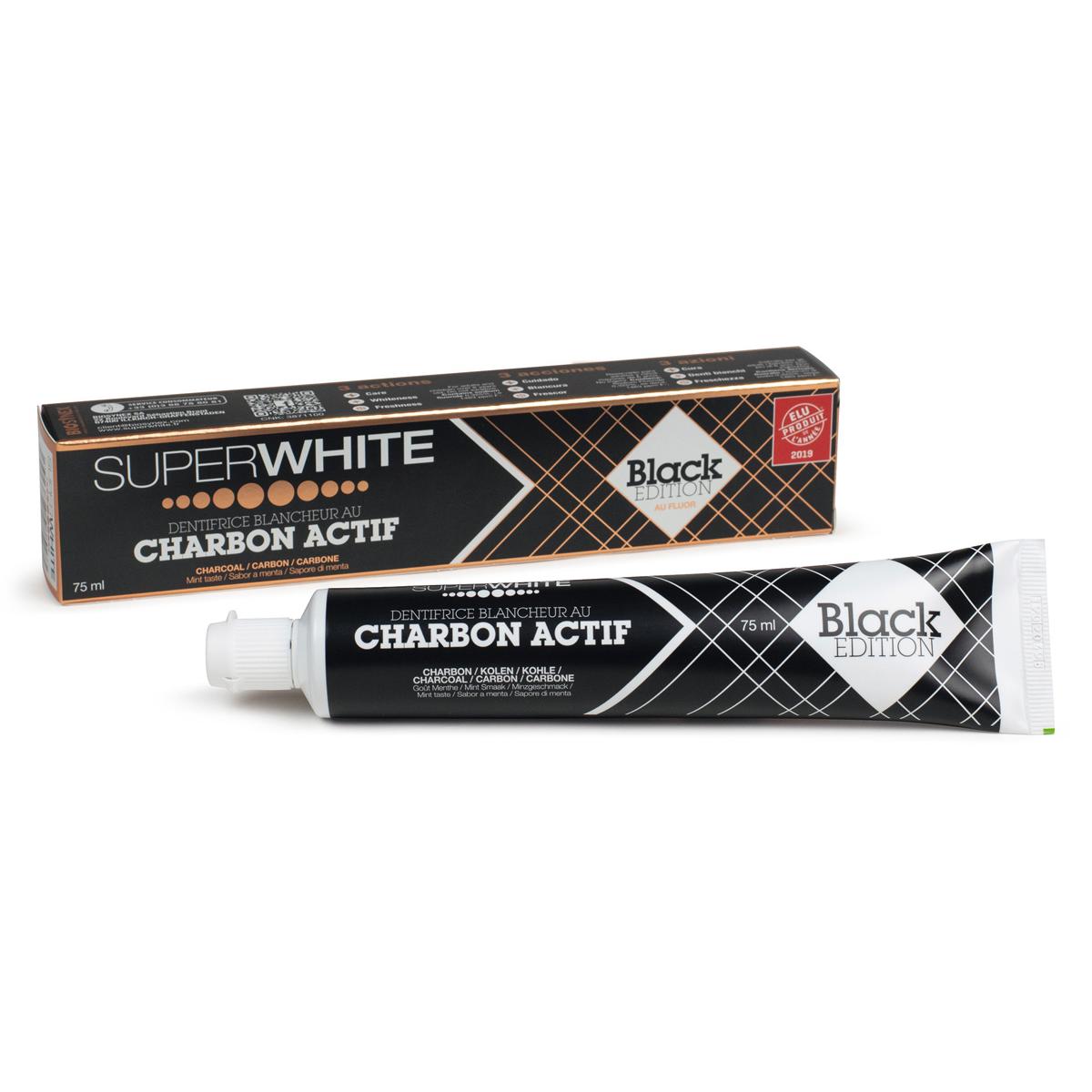 Superwhite Black Edition Charcoal Tandpasta 75 ml