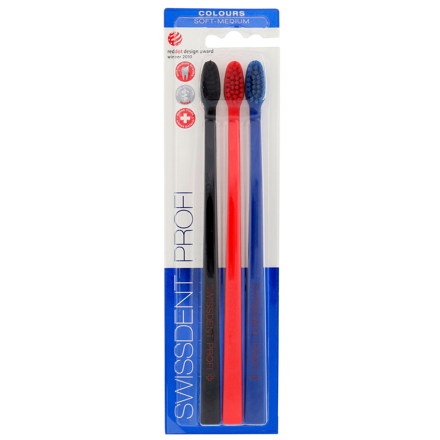 SwissDent Tandbørster Profi Colours Soft-Medium Zug 3 stk.