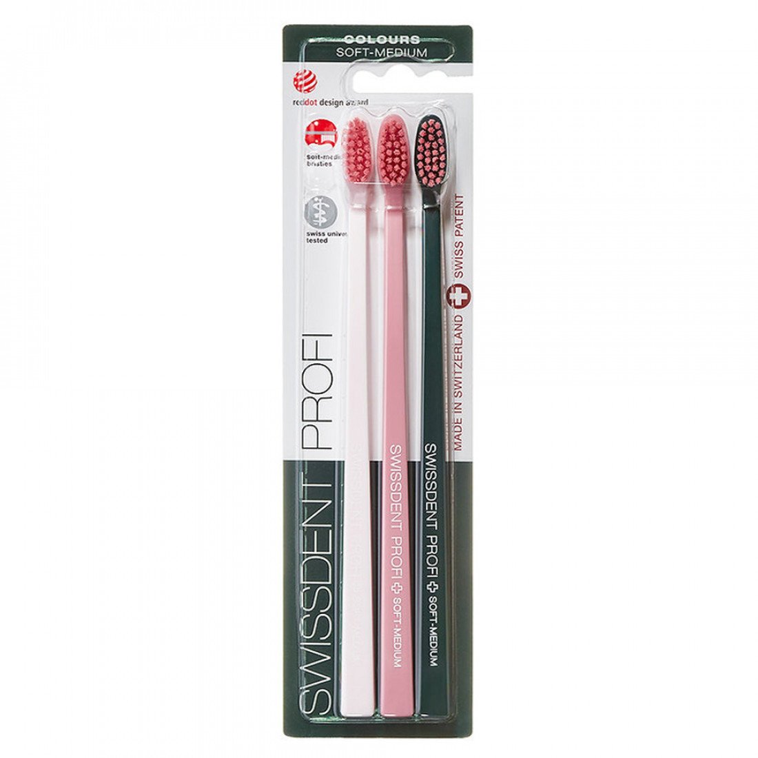 SwissDent Tandbørster Profi Colours Soft-Medium Arosa 3 stk.