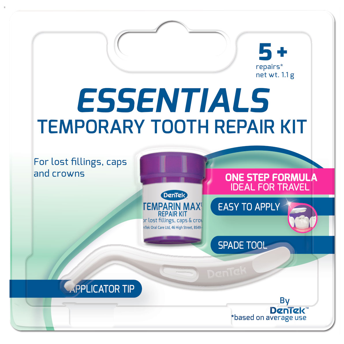 Tandkit Dentek Essentials Reapir Kit Midlertidig Tandfyldning