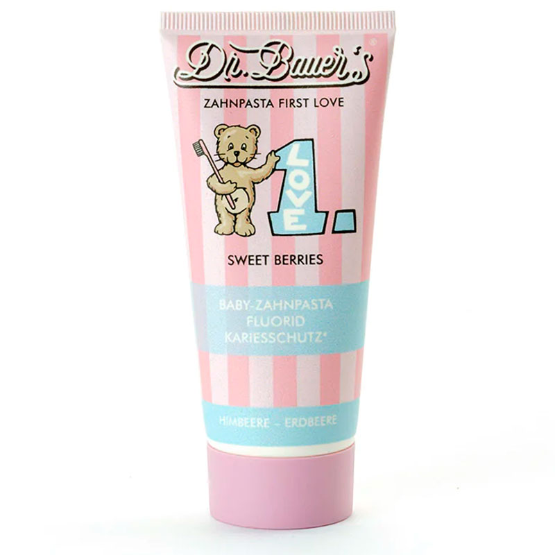 Børnetandpasta Dr. Bauer's First Love Sweet Berries Fluor - Dr. Bauers Tandpasta