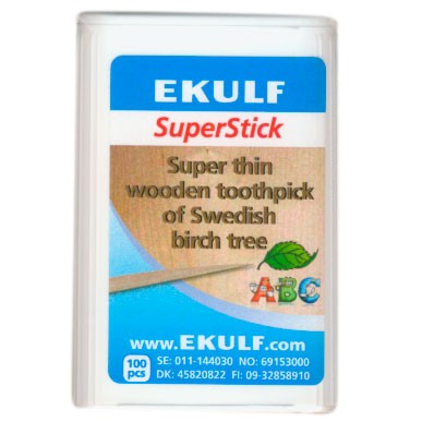 Ekulf Superstick Holzzahnstocher mit Einzelspitze - 100 Stk.