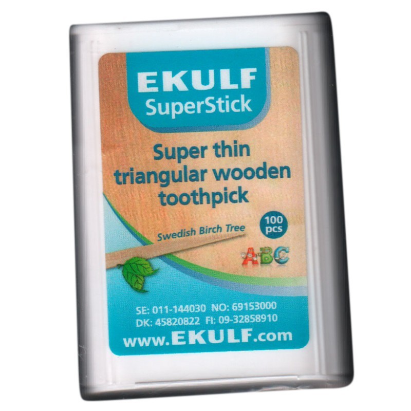 Ekulf Superstick - Zahnstocher aus Holz mit Doppelspitze - 100 Stk.