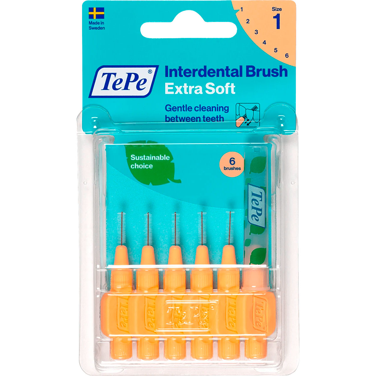 TePe Spaltbürsten Extra SOFT 0,45 mm ISO 1 ORANGE 6 Stk.