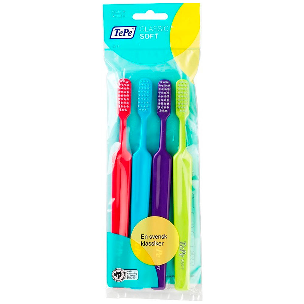 4 Stück TePe Classic Soft Zahnbürsten