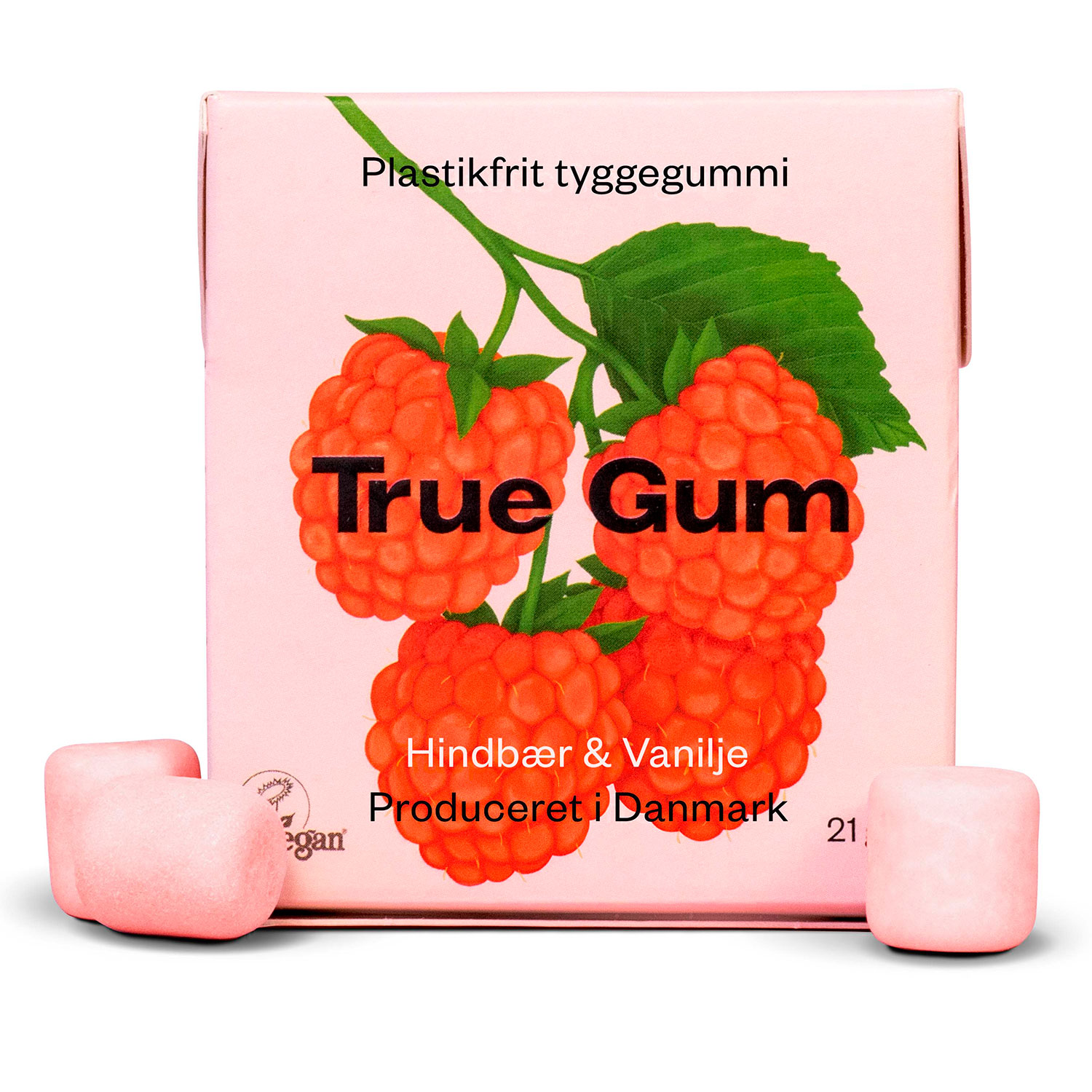 Naturlig Tyggegummi True Gum Hindbær & Vanilje