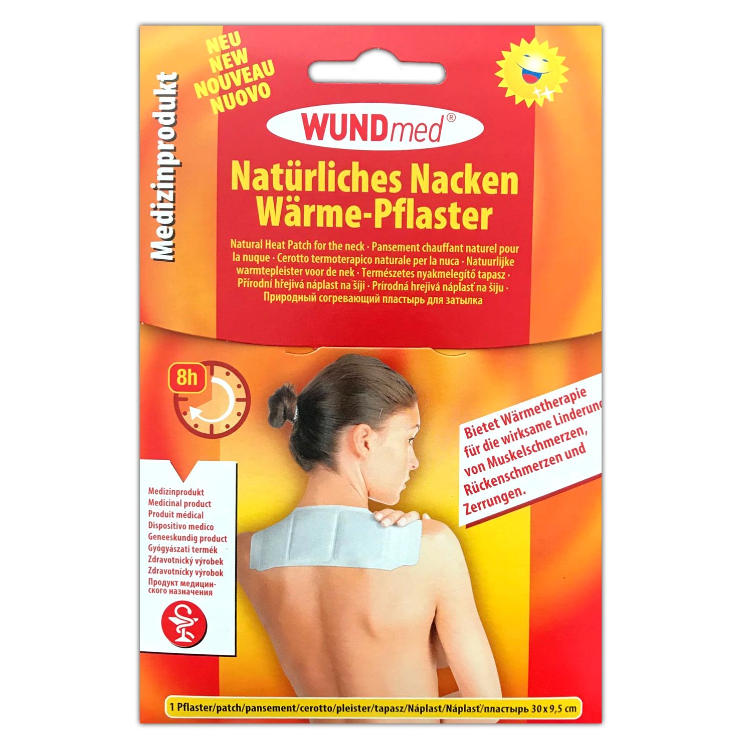 Wundmed Natürliches Varmeplaster Til Nakke - 30 x 9,5 cm.