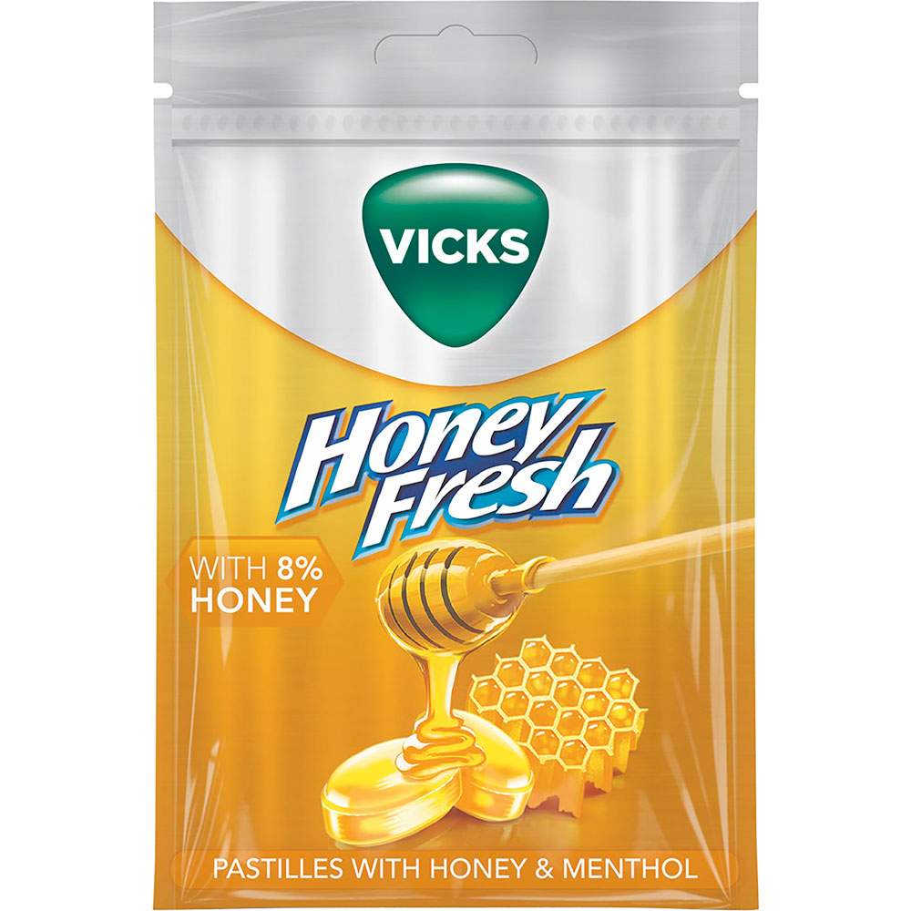 Vicks Halspastillen Honey Fresh 72 gr.