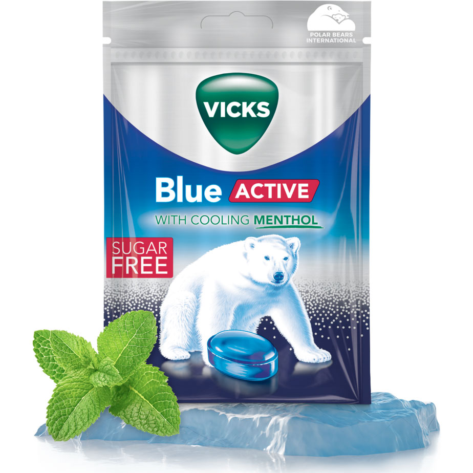Vicks Halspastillen Blue Active 72 gr.