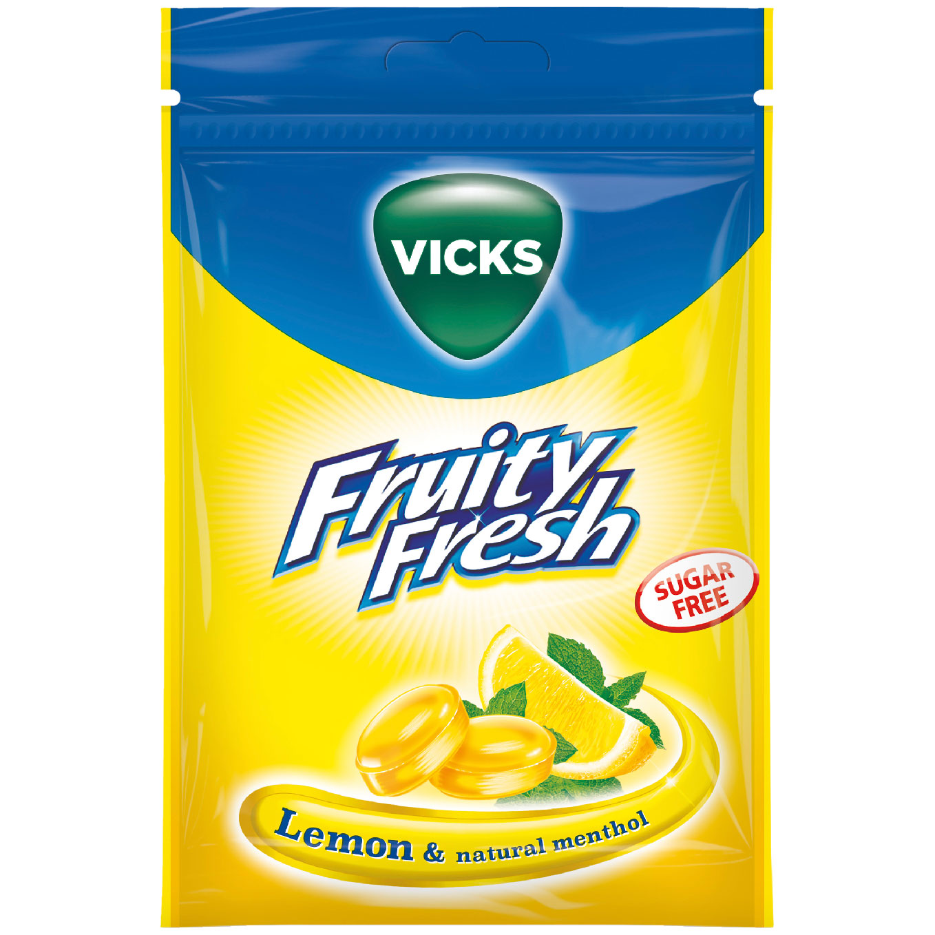 Vicks Halspastillen Fruity Fresh Lemon Plus 72 gr.