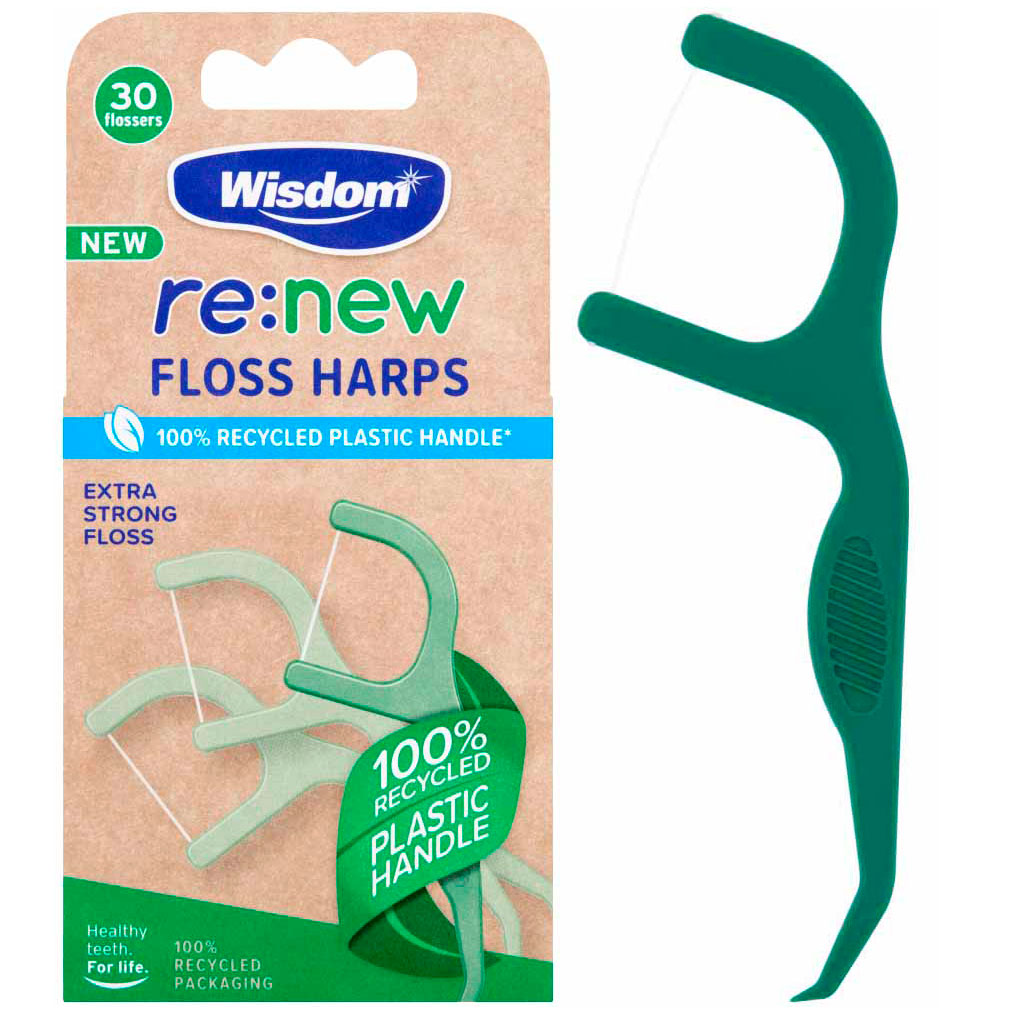 Zahnseide ohne PFAS Wisdom re:new Floss Harps
