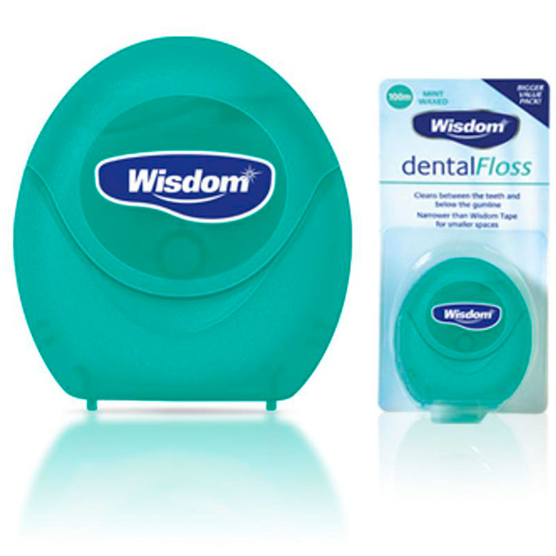 Zahnseide ohne PFAS Wisdom Mint Waxed 100 mtr.