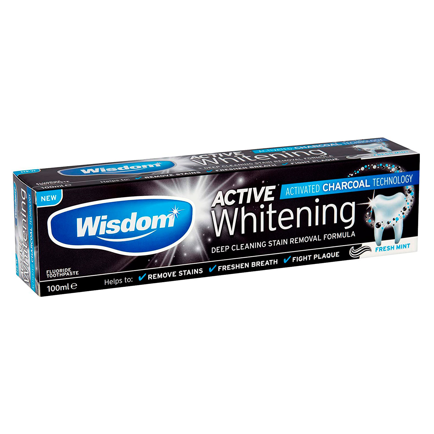 Wisdom Active Whitening Charcoal Tandpasta - Tandblegnings tandpasta