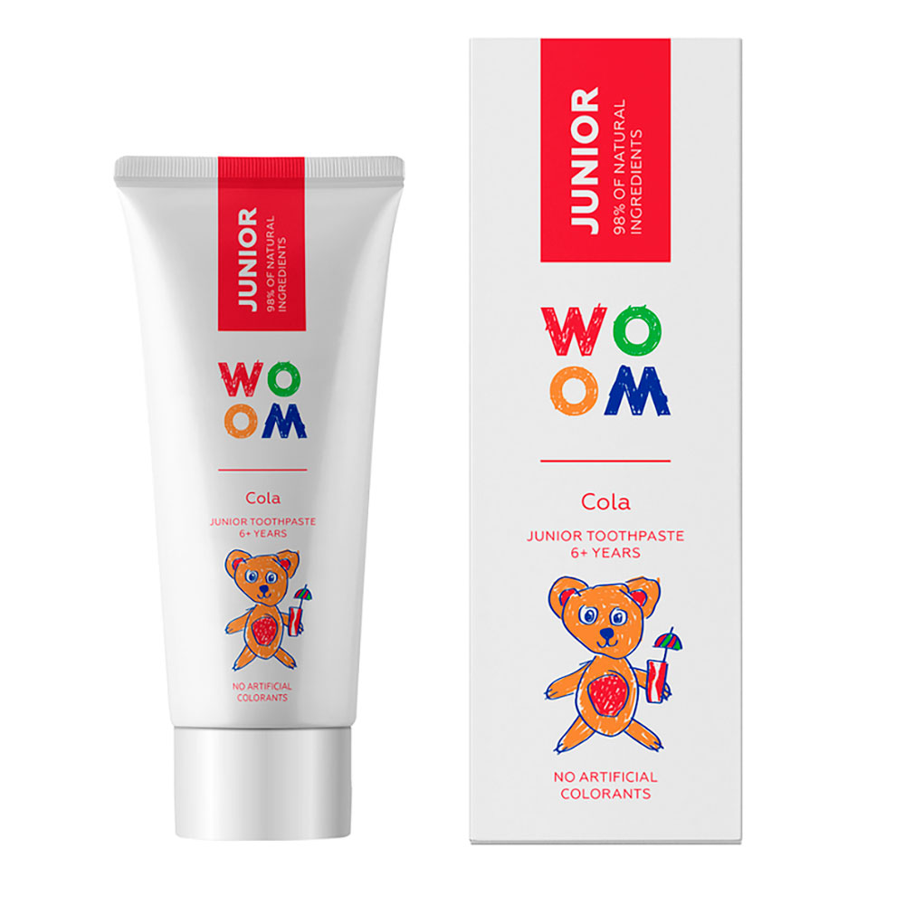 Natürliche Kinderzahnpasta Woom Junior Cola 6+