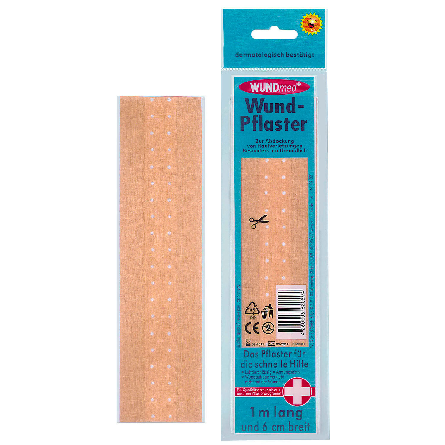 WundMED Heftpflaster 6 cm x 1 Meter (4 x 25 cm.)