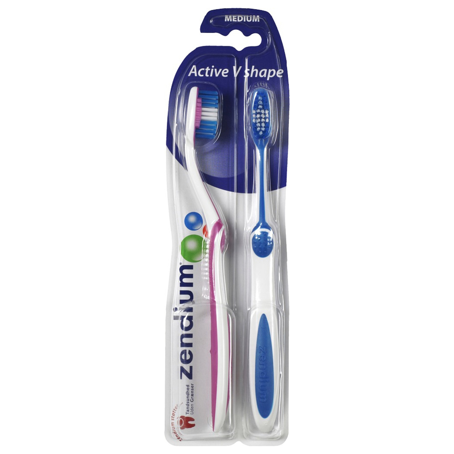 Zendium Active V-Shape Zahnbürsten Medium 2er-Pack